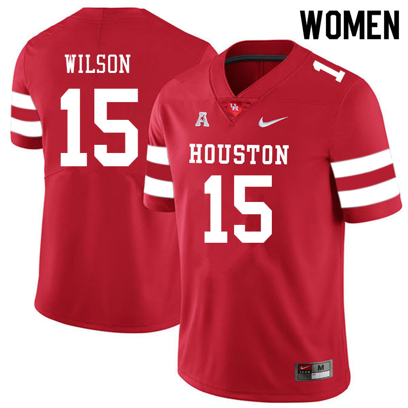 Women #15 Mark Wilson Houston Cougars College Football Jerseys Sale-Red - Click Image to Close